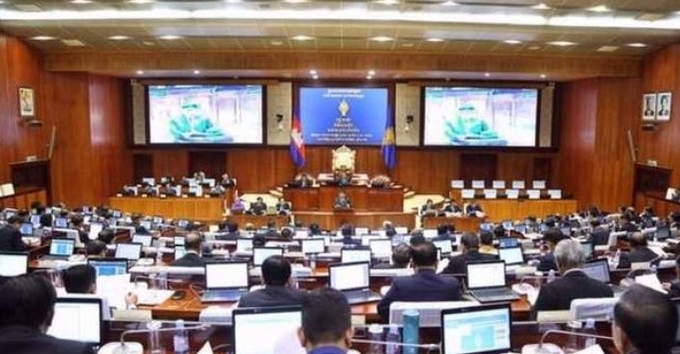 2020년 캄보디아 국가예산법 초안 회의 진행 모습. 사진=컴단망