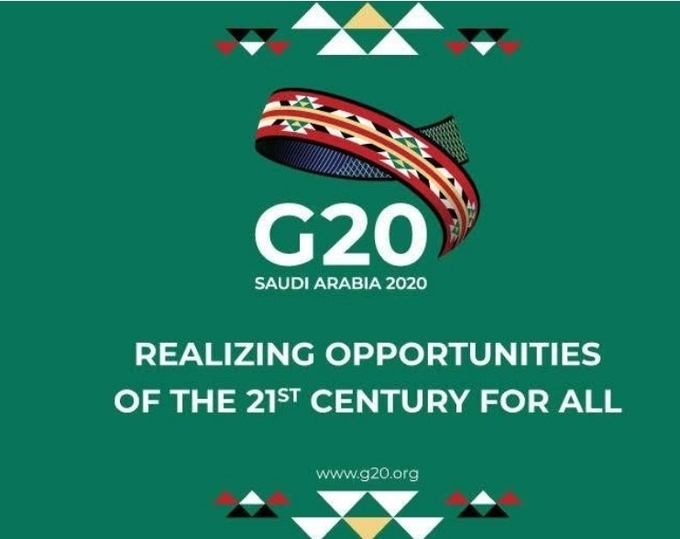 2020 3월 사우디 아라비아 수도 리야드에서 열리기로 했던 G-20 정상회담 포스터