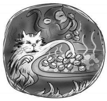 火中取栗 (huǒ zhōng qǔ lì ) 화종취율 : 원숭이가 고양이를 꾀어 불속에 익고 있는 밤을 꺼내게 하고, 고양이는 털이 타는 동안 원숭이는 밤을 까먹은다는 것을 풍자하는 중국 사자성어. 프랑스의 17세기 유명한 우화작가인 [Jean de La Fontaine의 원작을 중국화한 풍자속담.