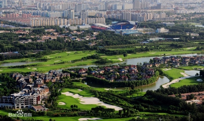 베이징시와 동남부방향으로 시경계를 맞대고 았는 허뻬이성 랑팡시 (廊坊市)전경. 바이두 바이커캡쳐.