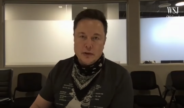 일론 머스크 테슬라 CEO. 사진 유튜브 Wall Street Journal 캡처