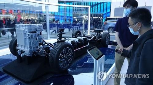 중국 상하이차의 수소차 플랫폼. 사진=연합뉴스/한중21 제휴사