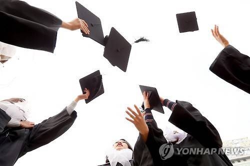 학국 대학 졸업식 모습 연합/한중21제휴사