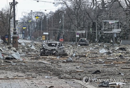 전쟁으로 폐허가 된 우크라이나의 시가지. 사진=연합뉴스/한중21제휴사