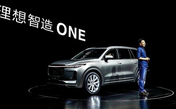 중국 전기차 업체 리샹(理想)자동차 신차 발표회. 사진=중국 포털 바이두 캡처