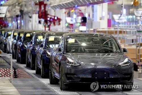 테슬라 중국 상하이 공장. 사진=연합뉴스/한중21