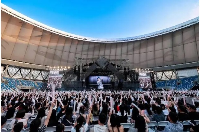 중국 쓰촨성에서 열린 뮤직 페스티벌 공연 모습.