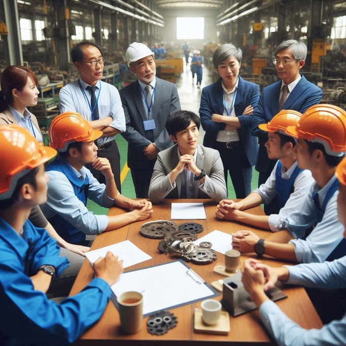 중국 노사 협상 이미지 AI제작