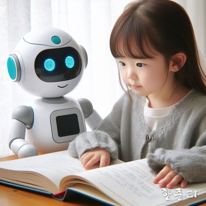 AI 도음을 받아 아이가 학습을 하는 모습. 사진= AI제작