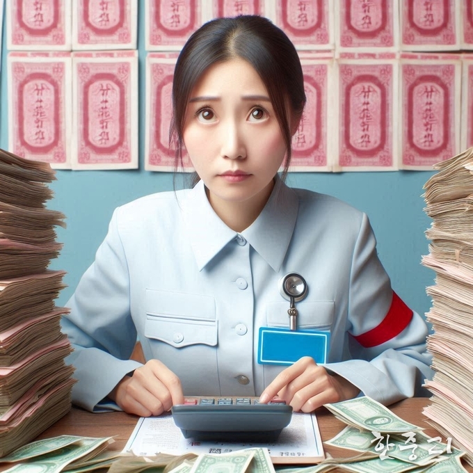 중국 지방 공무원들의 임금 체불현상이 나타나고 있다. AI제작 그래픽 이미지