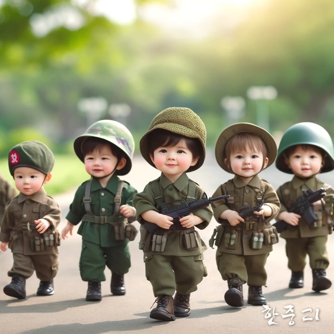 아동 군사교육 이미지 AI제작