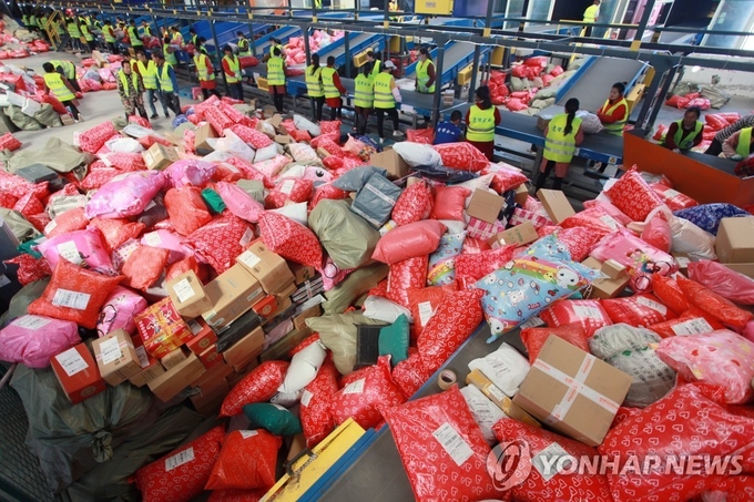중국의 택배 물류센터. 사진=연합뉴스