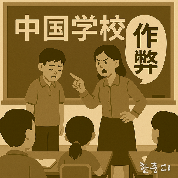 중국 법원이 학생에게 공개 사과 요구는 교사의 권한이라고 판결했다. AI 제작 이미지