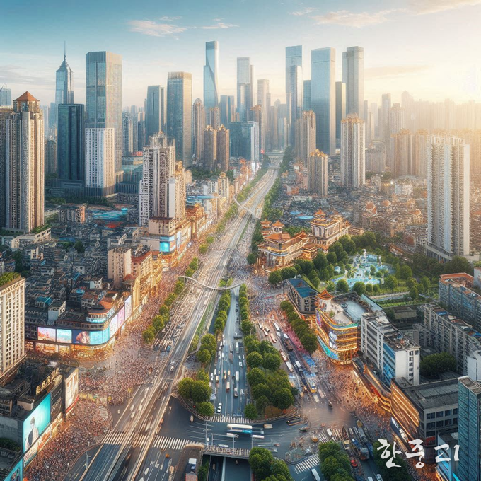 중국 도시화가 여전히 동부지역을 중심으로 심화하고 있다. 이미지 - AI 제작