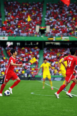한중 축구 경기 이미지 = 소라 제작